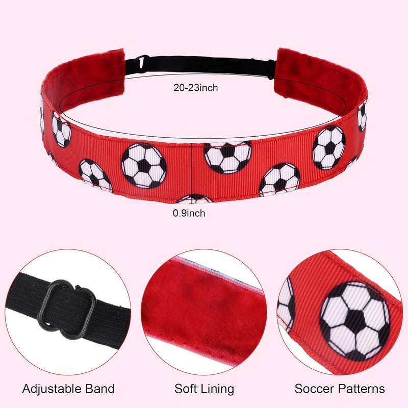 Amariver 4Pcs Soccer Headbands Sport Headband for Boys and Girls Elastic Head Band Adjustable Football Hair Band Stretch Elastic Athletic Head Band Pack - Image 2